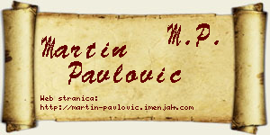 Martin Pavlović vizit kartica